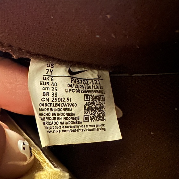 NIKE AIR FORCE 1 CACAO WOW SAIL KHAKI SNEAKERS; SIZE Youth 7 (women 8.5) - Picture 3 of 16